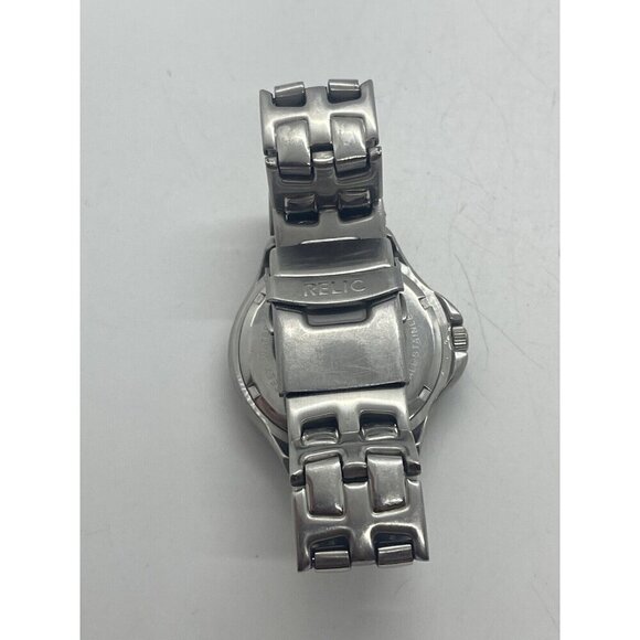 Relic Wet Watch Men Silver Tone Day Date Blue White Multi Dial ZR15358 Stainless - Picture 3 of 7